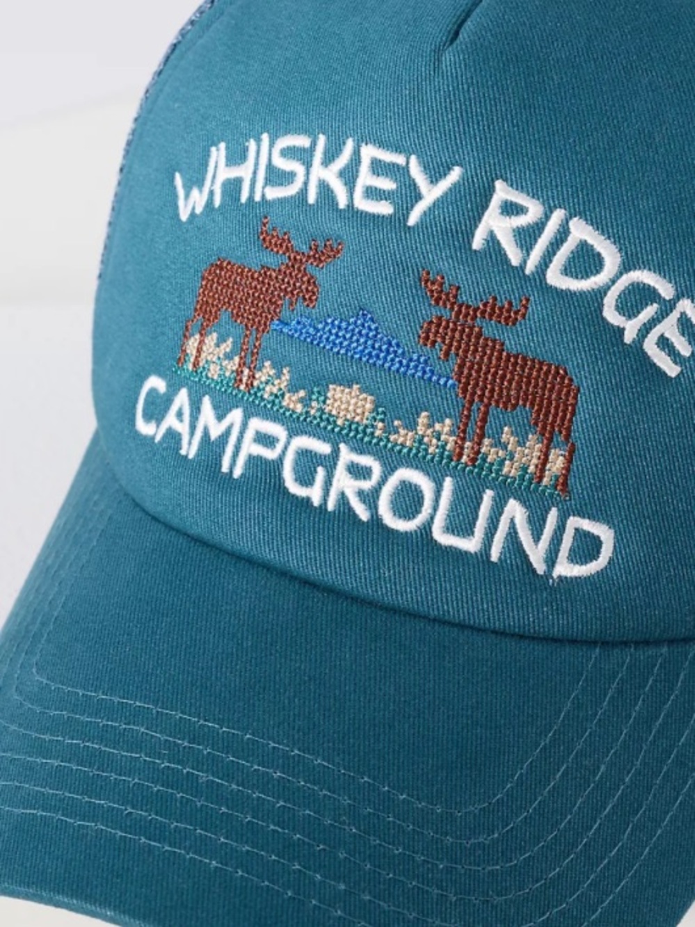 Anthropologie Worn West Trucker Hat Turquoise Whiskey Ridge - Picture 3 of 6